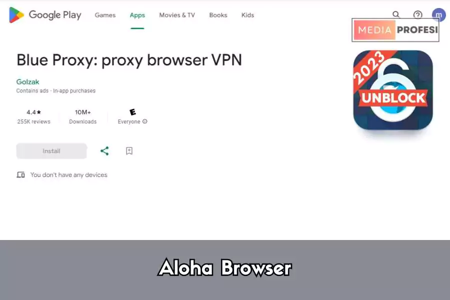 Browser Anti Blokir Blue Proxy Browser
