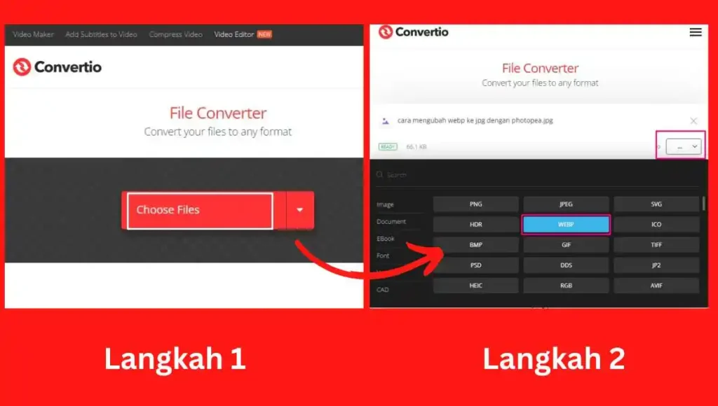 3 Langkah Praktis Cara mengubah WebP ke JPG cara mengubah webp ke jpg dengan convertio